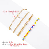 Bohemian Rhinestone Rice Bead Anklet