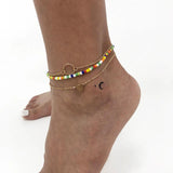 Summer Rice Beads Love Bare Foot Chain Anklets A0087