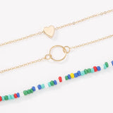 Summer Rice Beads Love Bare Foot Chain Anklets A0087