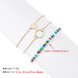 Summer Rice Beads Love Bare Foot Chain Anklets A0087