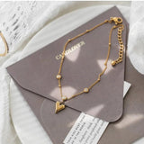 Crystal Beaded Titanium Steel Anklet