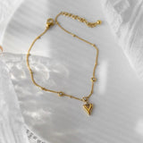 Crystal Beaded Titanium Steel Anklet