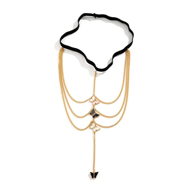 Butterfly Pendant Leg Tassel Chain for Women Body Jewelry