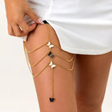 Butterfly Pendant Leg Tassel Chain for Women Body Jewelry