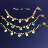 Butterfly Anklet Bracelet Acrylic Chain Jewelry Gift H9