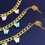 Butterfly Anklet Bracelet Acrylic Chain Jewelry Gift H9