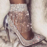 Shining Foot Jewelry Charm Anklet Bracelet Tassel Multi-row