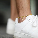 Stainless Steel Initials Anklet with Zircon - Direct Sales