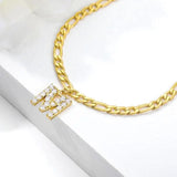 Stainless Steel Initials Anklet with Zircon - Direct Sales