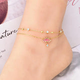 Butterfly Pearl Stainless Steel Anklet Tassel Bridage Party Ornament