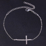 Stonefans Rhinestone Cross Anklet Bracelet