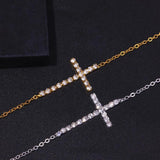 Stonefans Rhinestone Cross Anklet Bracelet