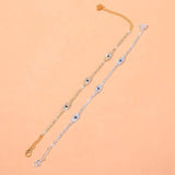 Evil Eye Rhinestone Ankle Bracelet for Women Beach Anklet Jewelry
