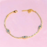 Evil Eye Rhinestone Ankle Bracelet for Women Beach Anklet Jewelry
