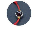 Hand-woven Garnet Anklet, Red Rope, Adjustable Size