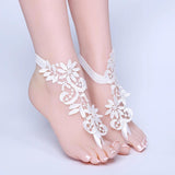Lace Foot Chain Anklet Bridal Beach Wedding Barefoot Sandals Women