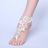 Lace Foot Chain Anklet Bridal Beach Wedding Barefoot Sandals Women