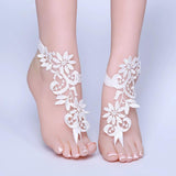 Lace Foot Chain Anklet Bridal Beach Wedding Barefoot Sandals Women