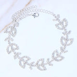 Stonefans Rhinestone Leaf Anklet Bracelets for Beach Women