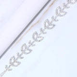 Stonefans Rhinestone Leaf Anklet Bracelets for Beach Women