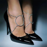 Personalized Multi-layer High-heels Round Rhinestones Beach Foot Accessories