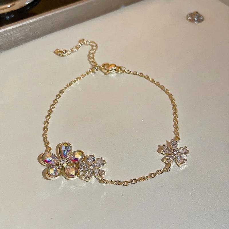 Flowers Anklet Beach Jewelry Adjustable Foot Anklet Chain for Women Teens Girls