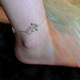 Flowers Anklet Beach Jewelry Adjustable Foot Anklet Chain for Women Teens Girls