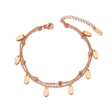 Bohemia Double Layers Charm Anklet Stainless Steel VA20012