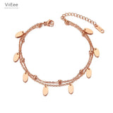 Bohemia Double Layers Charm Anklet Stainless Steel VA20012