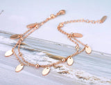Bohemia Double Layers Charm Anklet Stainless Steel VA20012