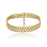 Vintage Golden Cuba Link Chain Anklet Men Women Barefoot Foot Jewelry