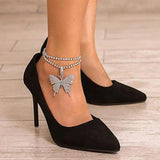 Stonefans Butterfly Anklet Double layer Tennis Chain Bracelet