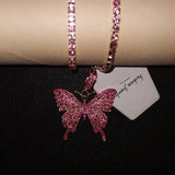 Stonefans Butterfly Anklet Double layer Tennis Chain Bracelet