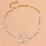 Boho Rhinestone Star Anklet Bracelet Beach Accessory