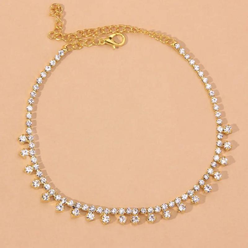 Sexy Beach Rhinestone Anklets Jewelry High Heels Ankle Chain Foot Accessories