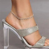 Sexy Beach Rhinestone Anklets Jewelry High Heels Ankle Chain Foot Accessories