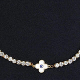 Rhinestone Chain Lady Anklet Demon Eye Design