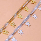 Stonefans Ins Butterfly Anklet Rhinestone Charm Foot Chain Beach Accessories