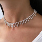 Stonefans Rhinestone Choker Drop Necklace for Women