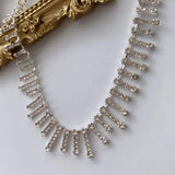 Stonefans Rhinestone Choker Drop Necklace for Women