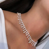 Stonefans Rhinestone Choker Drop Necklace for Women