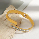 Stainless Steel Evil Eyes Crystal Bangle Bracelets for Women