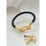 Oval Buckle Bracelet PU Rope Bracelet Couple Party Gift