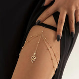 Retro Women Exaggeration Boho Snake Tassel Leg Chain Foot Jewelry