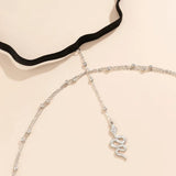 Retro Women Exaggeration Boho Snake Tassel Leg Chain Foot Jewelry