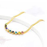 Gems Anklet Flat Chain for Women Plated Rhinestone Adjustable