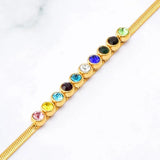 Gems Anklet Flat Chain for Women Plated Rhinestone Adjustable