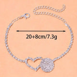 Heart Rhinestone Anklet with Dollar Sign Charm