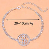 Heart Rhinestone Anklet with Dollar Sign Charm