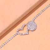 Heart Rhinestone Anklet with Dollar Sign Charm
